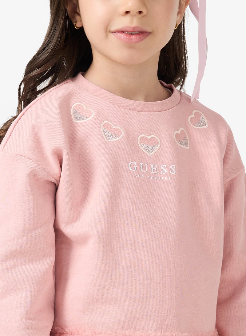 جس سويت شيرت أطفال بياقة مستديرة بطبعة جرافيك - Image 3